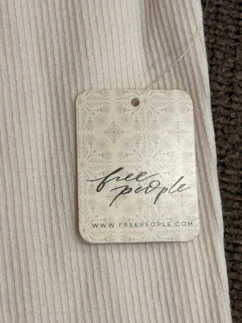 Free People Freddie Top NWT White Lace Turtleneck Ribbed Long Sleeve Women's XS